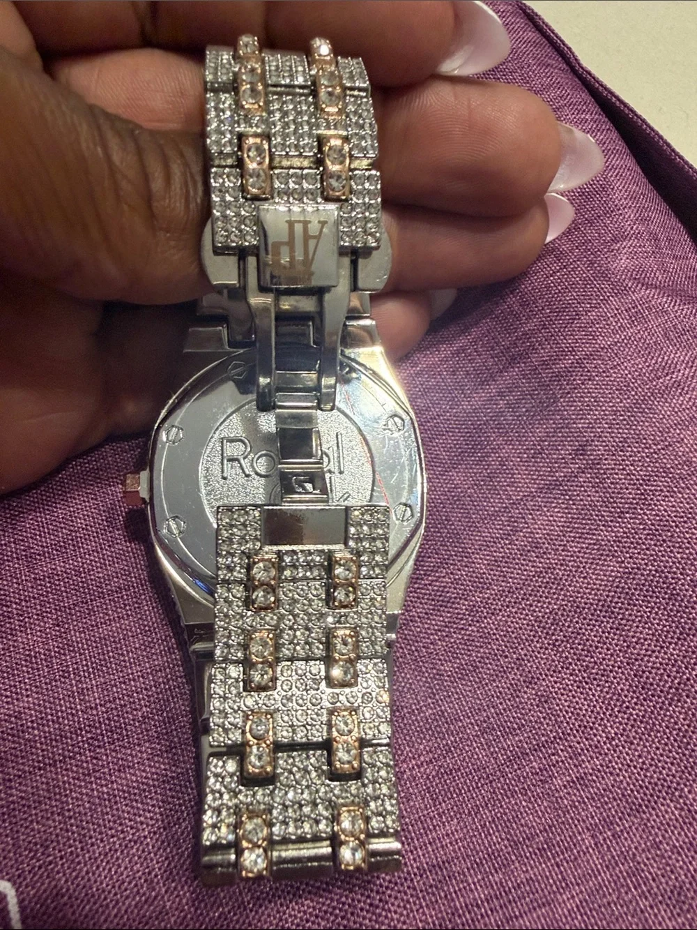 Rose Gold and Silver Watch